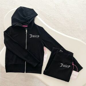 Juicy Couture Black Hoodie and Pants Set